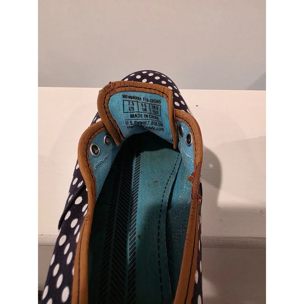Women's‎ sz 7.5 Keds Champion Navy Blue White Polka Dot Canvas Sneakers WF45400M